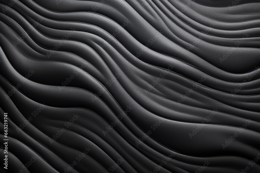 Obraz premium Textured Black Leather with Dark Waves