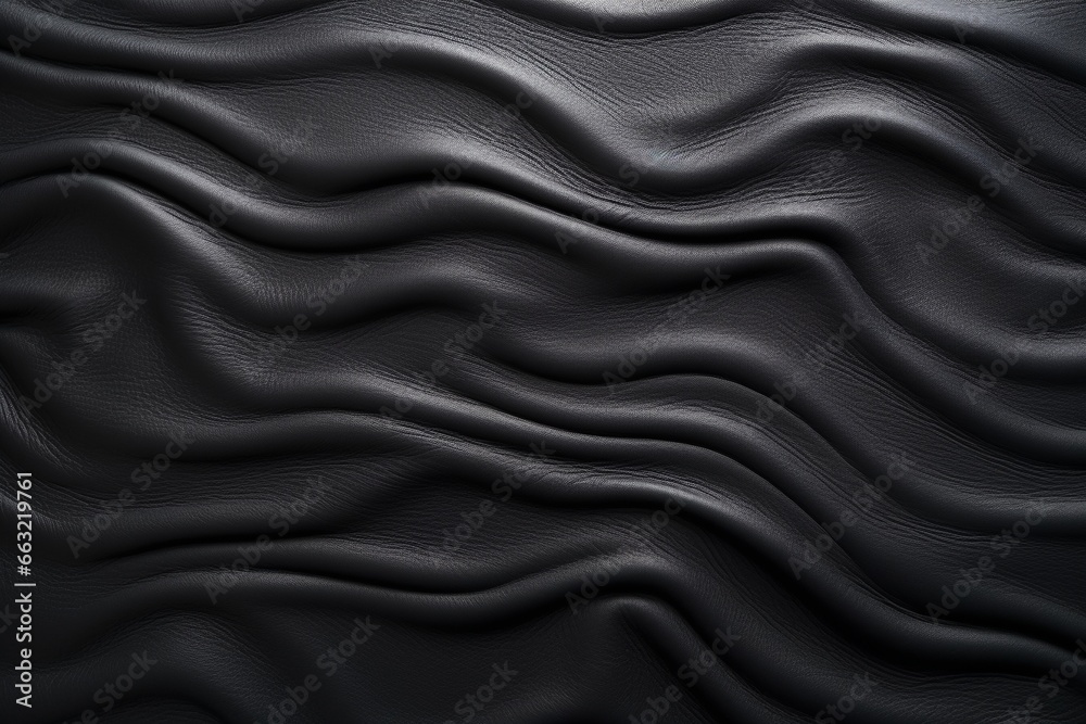 Textured Black Leather with Dark Waves Textured Black Leather with Dark Waves