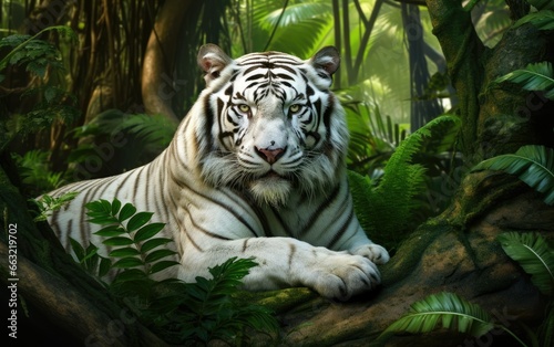 Magnificent Tiger in Green Forest