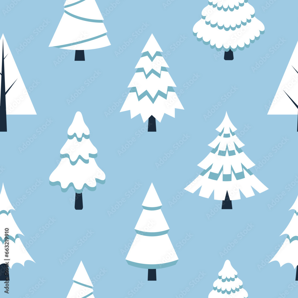 Vector seamless pattern with christmass trees