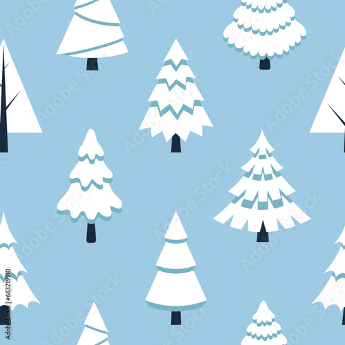 Vector seamless pattern with christmass trees