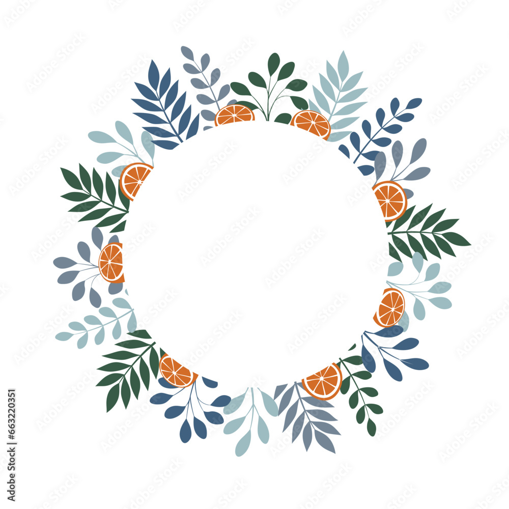 Vector frame with plants isolated on white background Vector frame with plants isolated on white background
