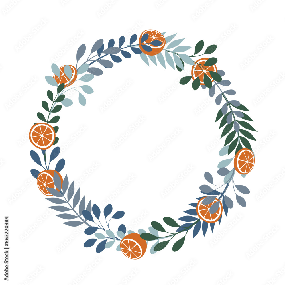 Vector frame with plants isolated on white background Vector frame with plants isolated on white background
