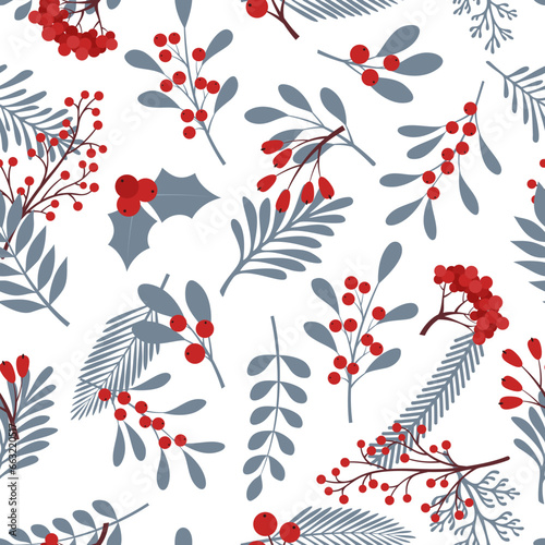 Vector seamless pattern with plants