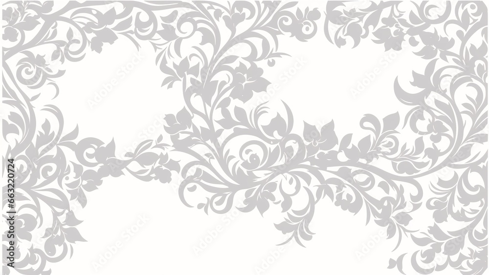 A White Floral Pattern With A White Background