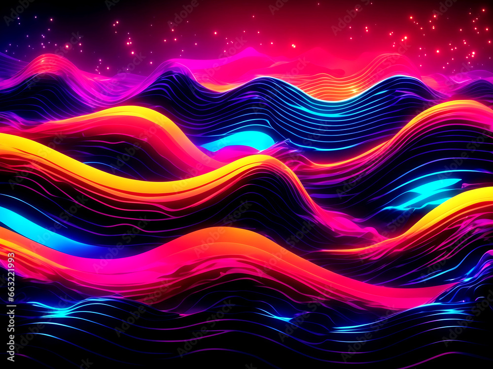Neon Waves Background Neon Waves Background