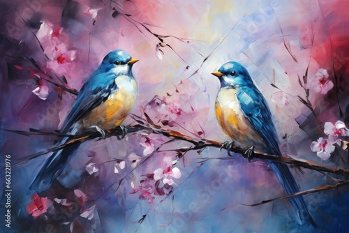 Enchanted songbirds, their melodies capable of healing and soothing troubled hearts - Generative AI © Sidewaypics