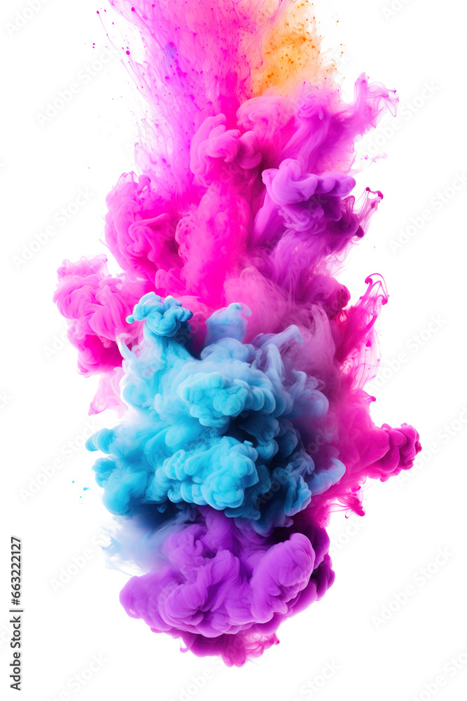 Fototapeta premium colorful vibrant smoke bomb explosion clouds on transparent background 