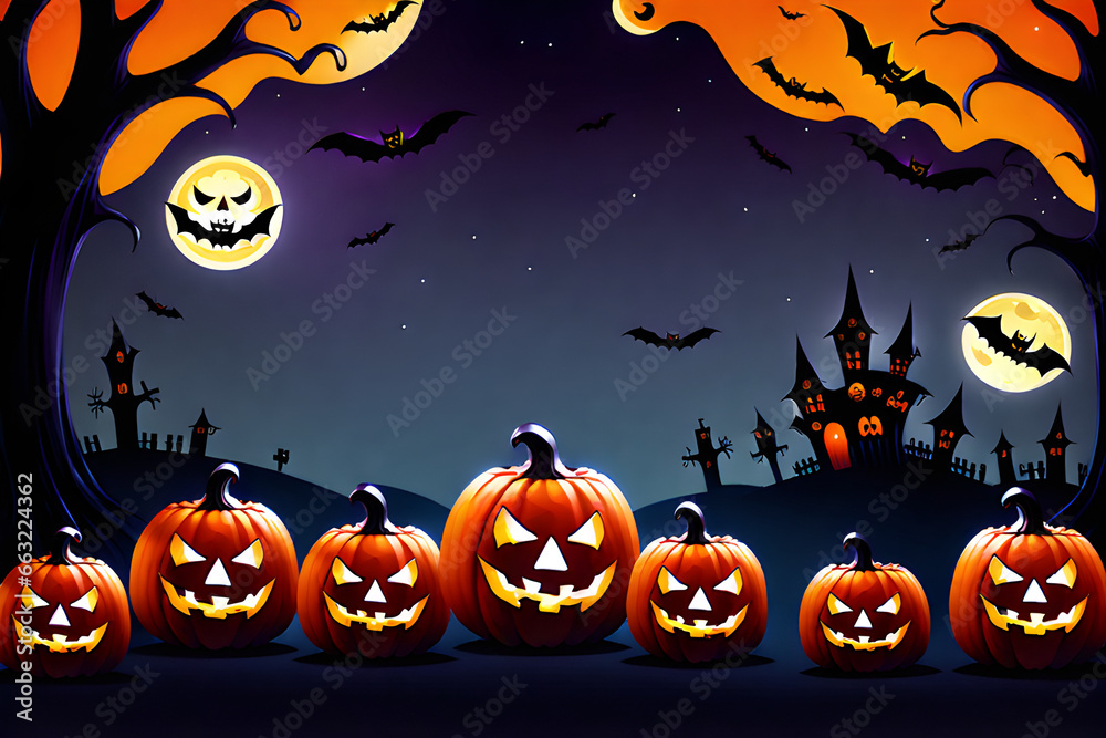 Halloween atmosphere background.
Generative AI Halloween atmosphere background.
Generative AI