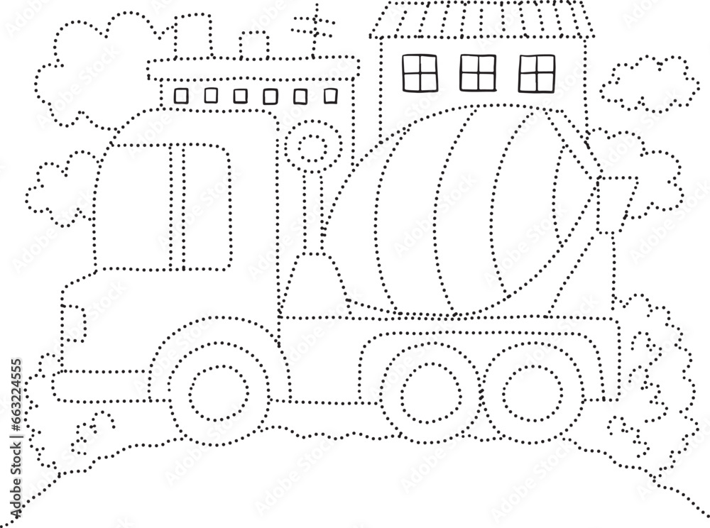 cement truck to draw cartoon doodle kawaii anime coloring page cute illustration drawing clip art character chibi manga comic