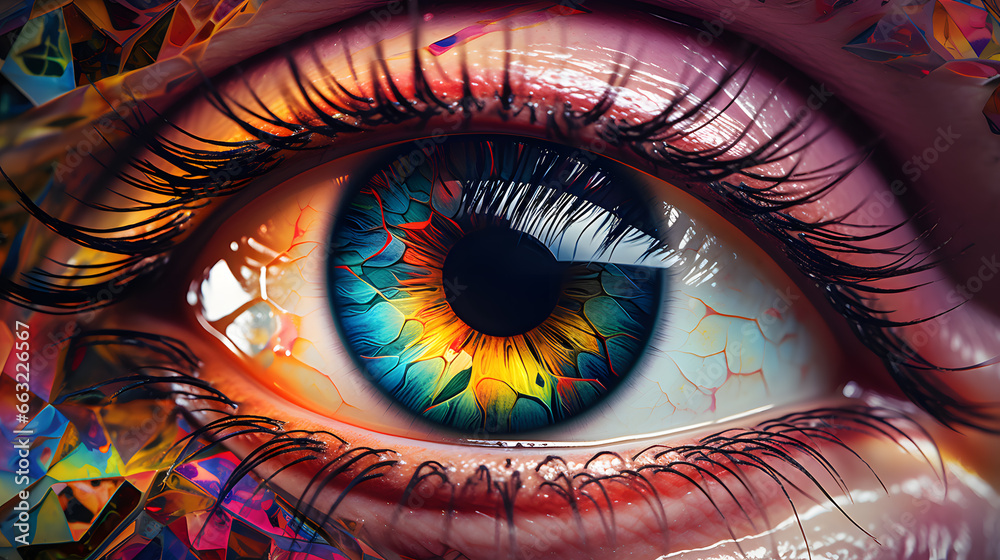 Macro Close-up of a mesmerizing colorful eye