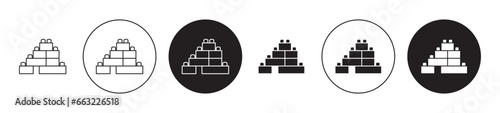 building toy icon set. preschool blocks vector symbol. building brick toy sign in black filled and outlined style. photo