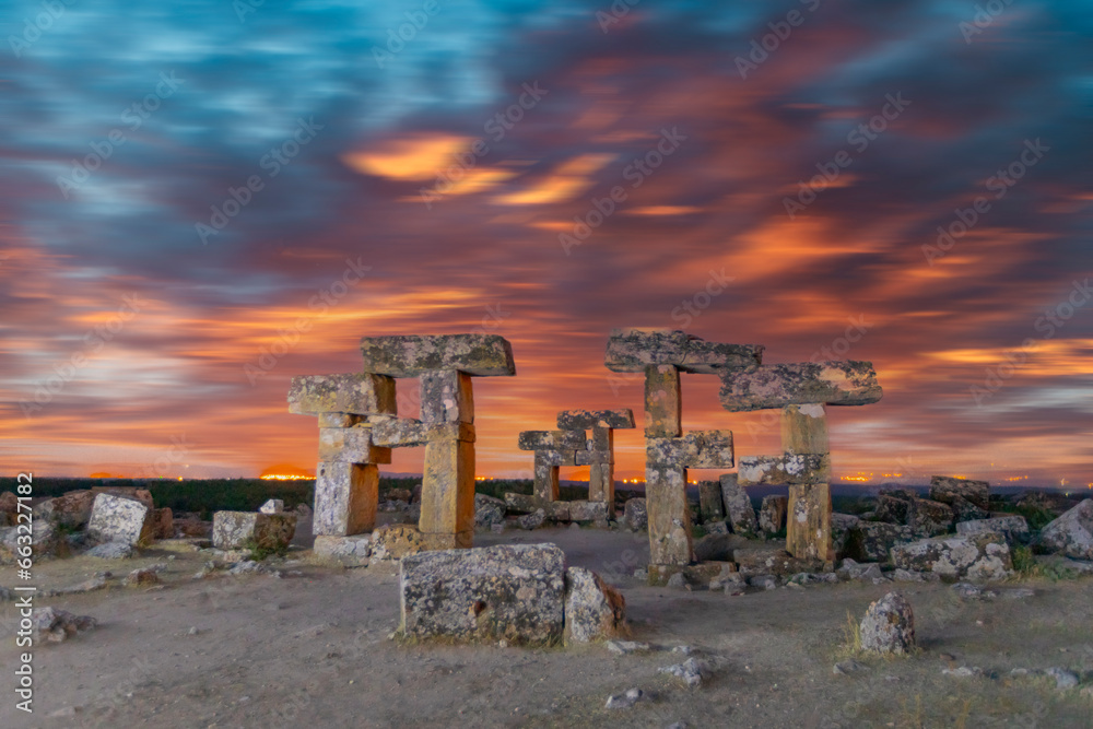 The ancient city of Blaundus was built on a peninsula-like structure surrounded by very deep and steep valleys on three sides. The ancient city of Blaundus was built on a peninsula-like structure surrounded by very deep and steep valleys on three sides.