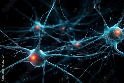 the concept of nerve cells and nerve endings in the brain.AI Generated