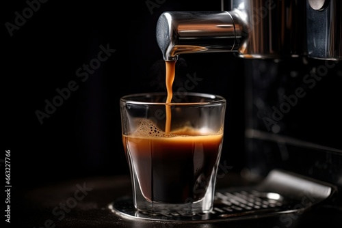 espresso coffee in glass