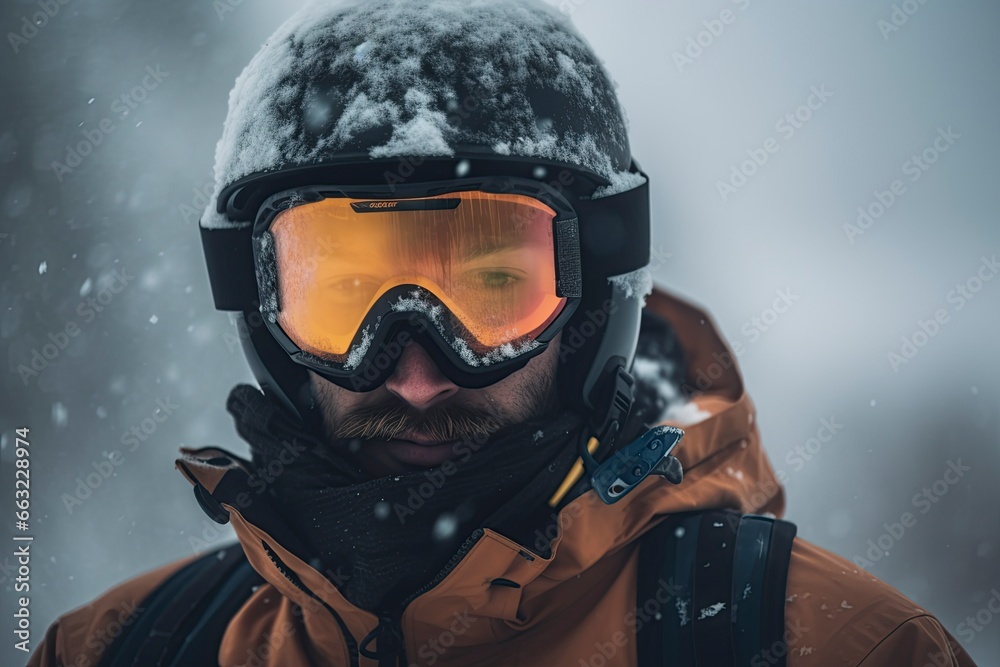 Snowboarder with goggles.AI Generated Snowboarder with goggles.AI Generated