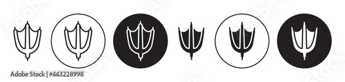 Duck paw icon set. chicken footprint vector symbol. goose foot trace line icon in black filled and outlined style. photo