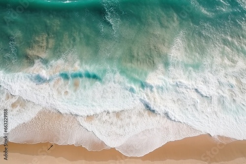 Top view of ocean waves.AI generated