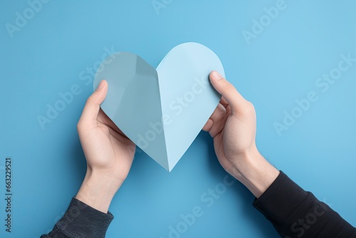 person holding a heart made from paper.AI Generated