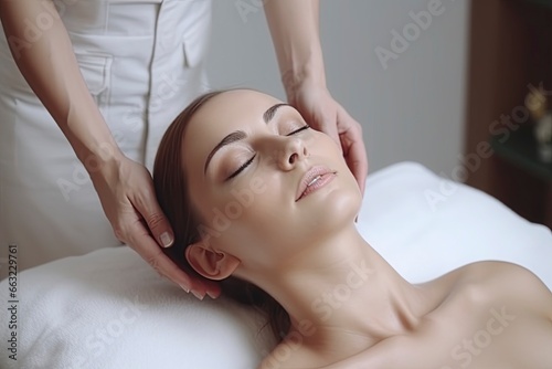 portrait of a person relaxing in a spa.AI Generated