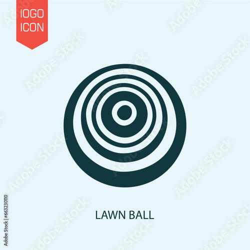 lawn ball design vector icon flat isolated illustration