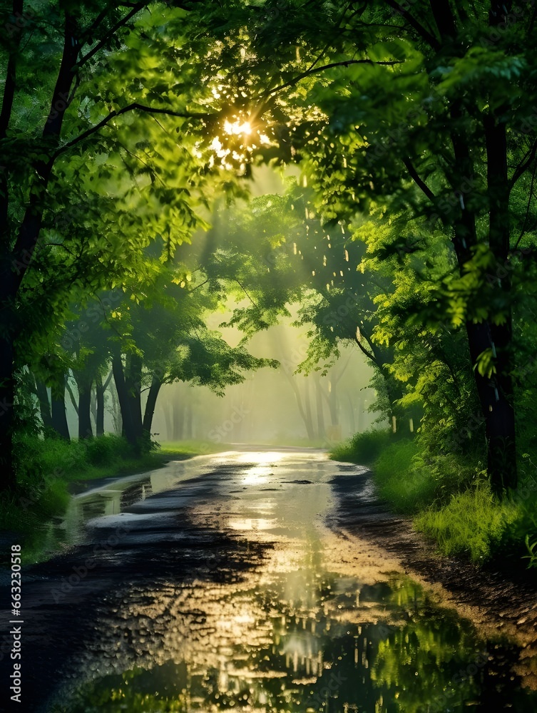 Natural landscape in rainy weather Natural landscape in rainy weather