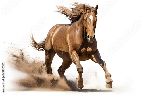 Rodeo mad horse isolated on a white background. generative AI © yj
