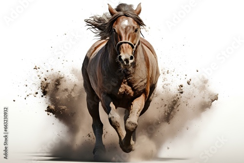 Rodeo mad horse isolated on a white background. generative AI