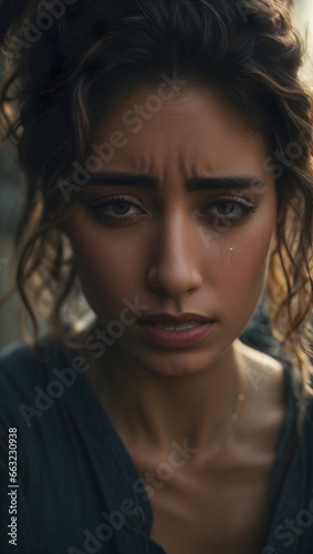 portrait of a crying woman
