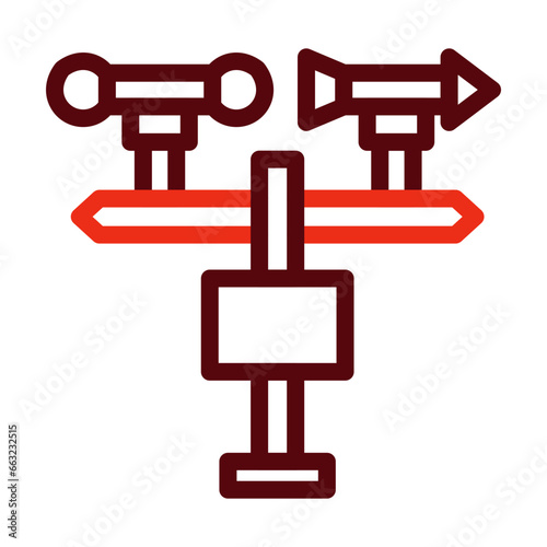 Weather Station Thick Line Two Colors Icon Design