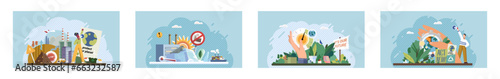 Climate change. Save the planet. Vector illustration On World Environment Day, lets commit to making greener choices Environmental protection is key to mitigating impacts global warming By addressing