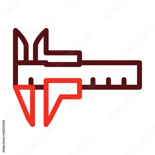 Caliper Thick Line Two Colors Icon Design