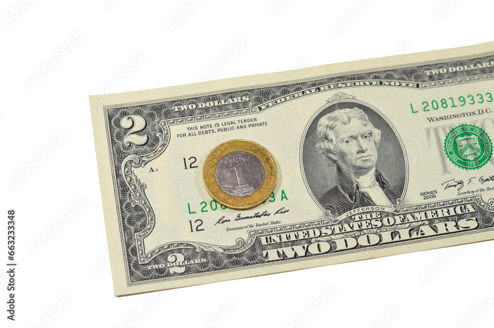 one-saudi-arabia-riyal-coin-year-2016-on-2-american-dollars-usd-paper