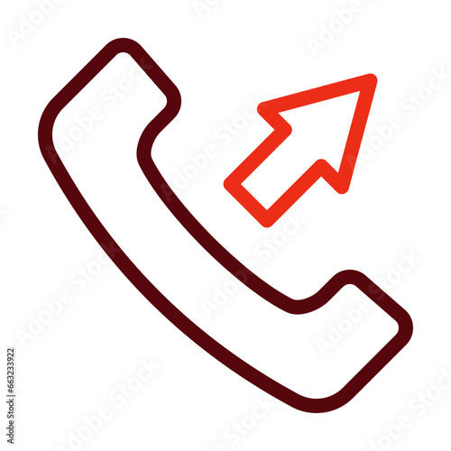 Outgoing Call Thick Line Two Colors Icon Design