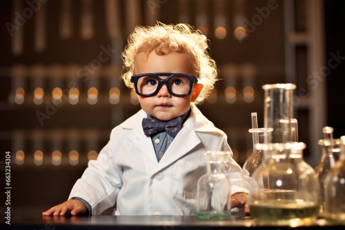 Baby Scientist in Lab Coat