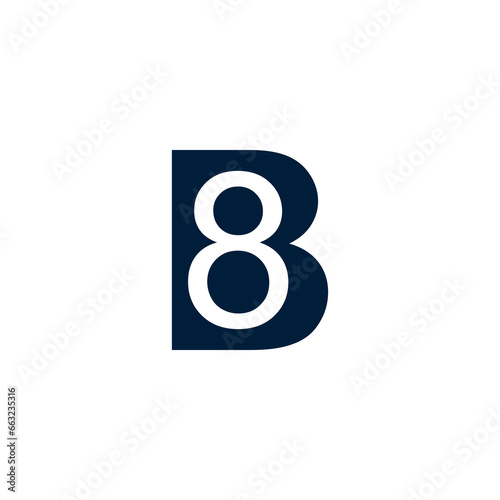 The vector is a monogram of the letter 8 and B. photo