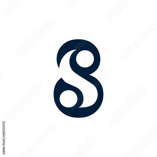 The vector is a monogram of the letter 8 and S.