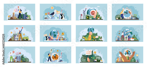 Climate change. Save the planet. Vector illustration Taking steps to change climate patterns is essential for sustainable future Embracing sustainability is our responsibility for environmental