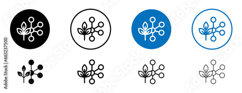 Plant-based protein vector icon set. Organic source of protein sign for ui designs. photo