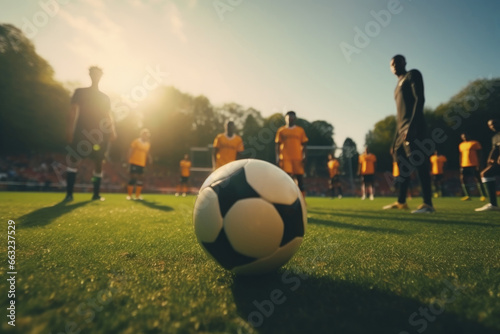 Football Match Featuring a Black Athlete