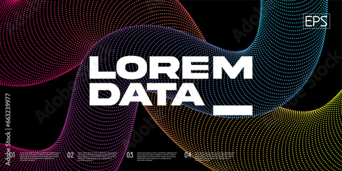 Abstract backgorund with dotten wavy shape. Vector background.