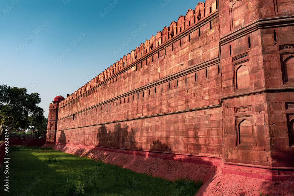 building wall of a Red Fort in New Delhi India