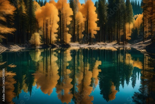 reflection of trees in water © Nazir