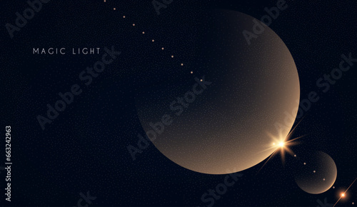 Magic and mystery light effect. Sacred isoteric glow. Cosmos, star and space transparent design.
