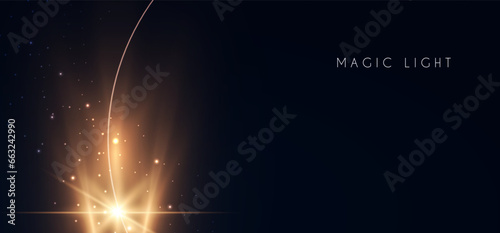 Magic and mystery light effect. Sacred isoteric glow. Cosmos, star and space transparent design.