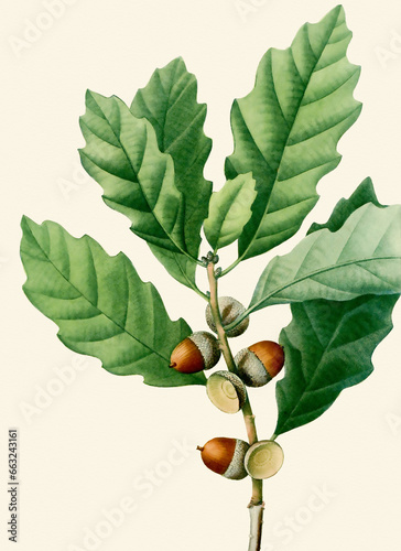 Fotografie Oak tree illustration
