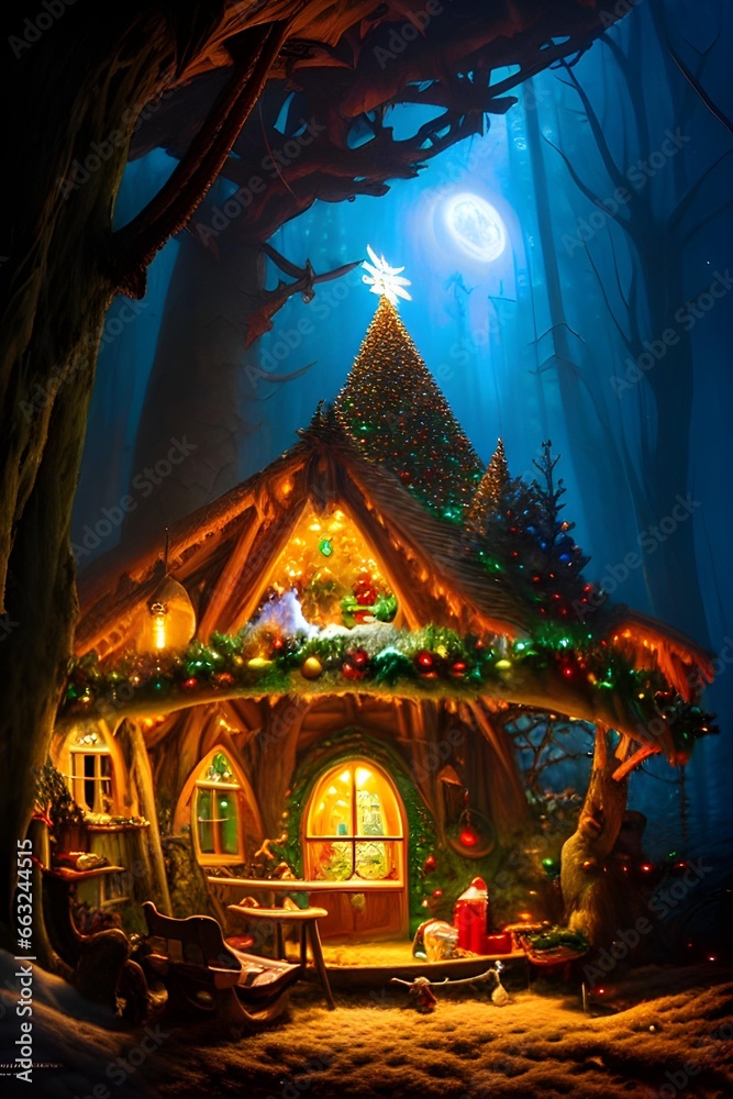 Illustration Christmas decorations Ai generated
