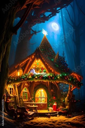 Illustration Christmas decorations Ai generated © MondSTUDIO