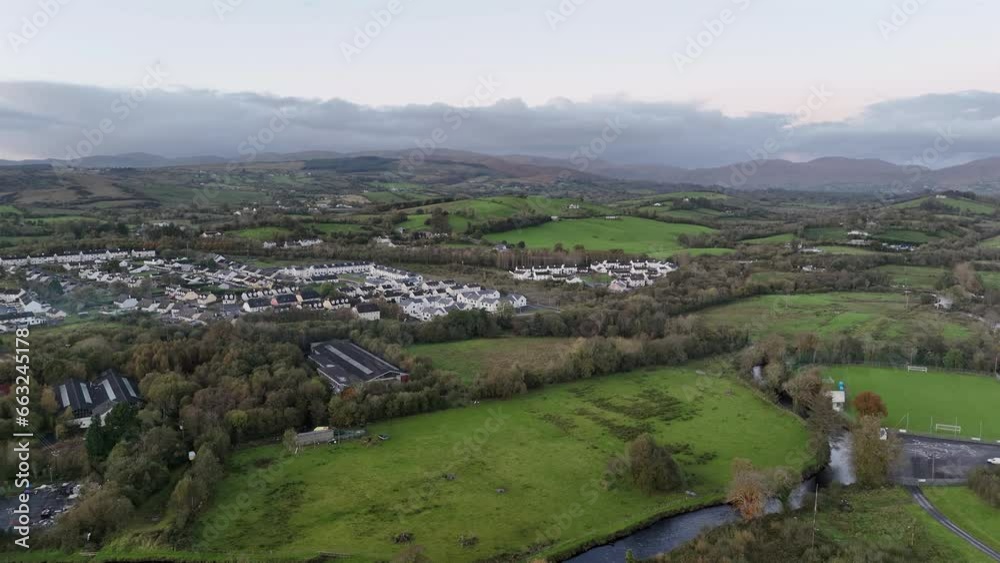 Aerial view of the Orchard Drive and Railway Park in Donegal Town, County Donegal, Ireland Aerial view of the Orchard Drive and Railway Park in Donegal Town, County Donegal, Ireland