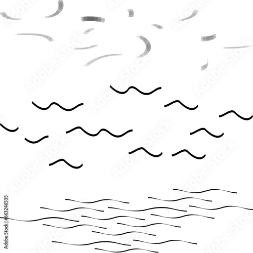 illustration of an background with waves three styles 